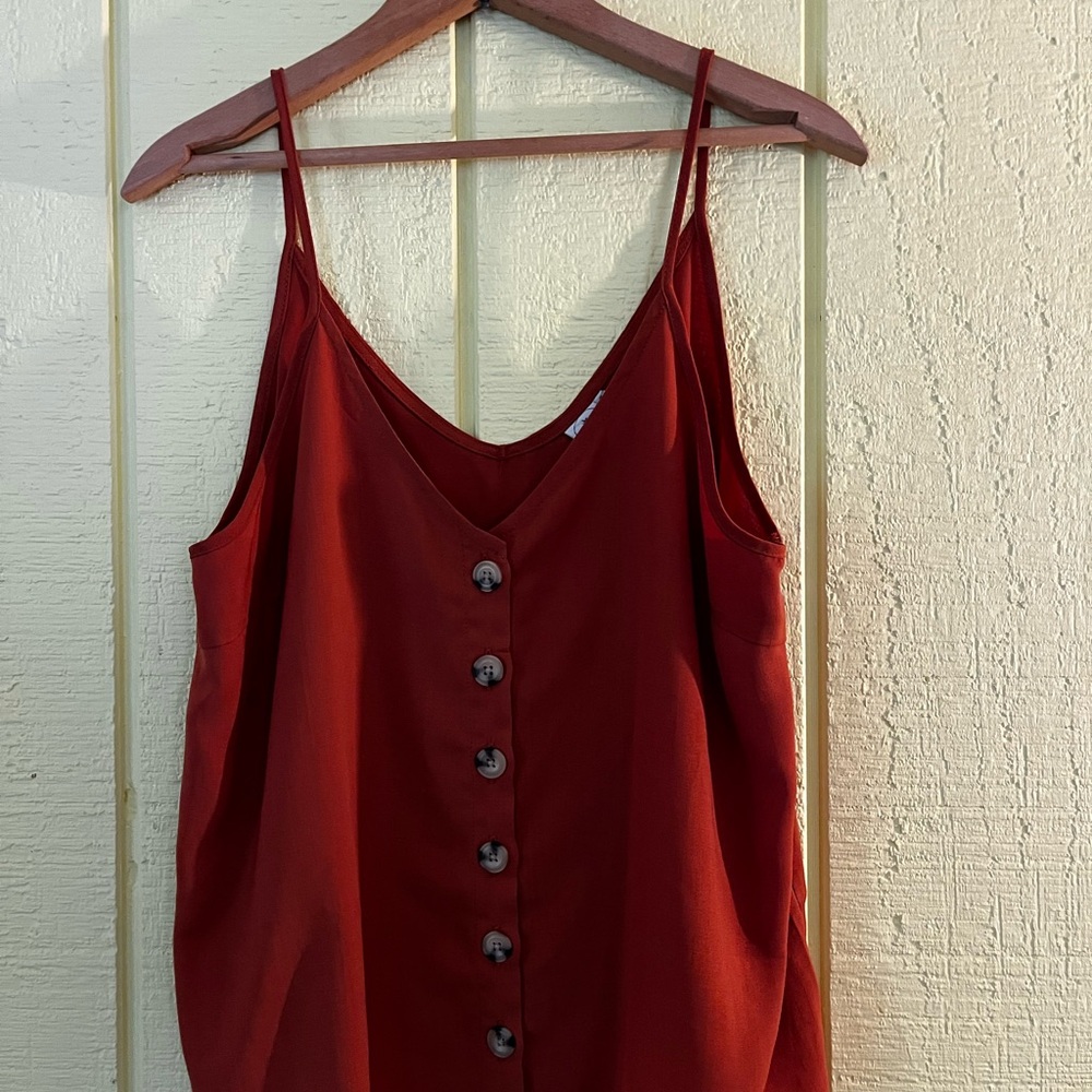 Paper Crane Burgundy Button-Front Camisole